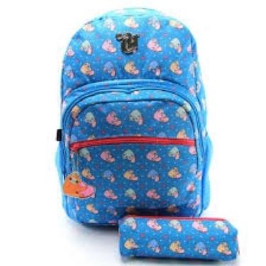 Imagem de Kit Mochila de Costas + Estojo Capricho Bicho Preguiça 11854 e 11856 Dermiwil