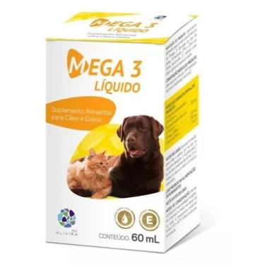 Imagem de Suplemento Alimentar Mega 3 Liquido para Cães e Gatos 60mL Alivira