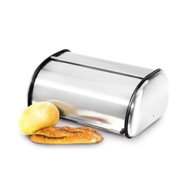 Imagem de Porta Pao E Bolo Em Inox Com Tampa Retratil Resistente