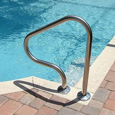 Imagem de Trilho De Piscina De Corrimão, Corrimão De Piscina, Material De Aço Inoxidável 304, Para Entrada De Piscina Enterrada, Conjunto Completo De Acessórios,Hilarious123