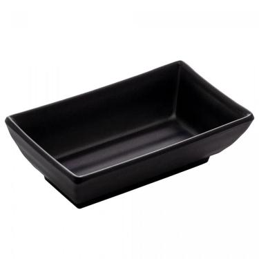 Imagem de Molheira Pote Porta Shoyu Retangular de Melamina Tóquio 60ml Preto Lyor 10x6x3cm