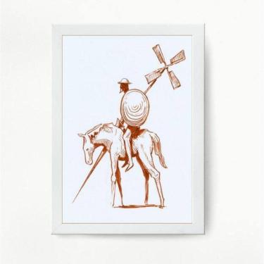 Imagem de Quadro Don Quixote 33x24cm - Vidro + Moldura Preto