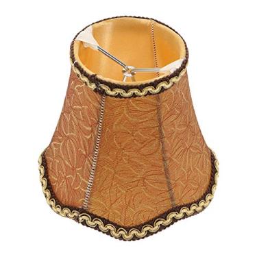 Imagem de Abajur de lâmpada real antigo para lâmpadas de mesa em forma de sino Lâmpada de substituição Clip-On Fabric Light Cover (bronze)