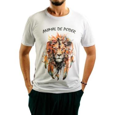 Imagem de Camiseta Animal De Poder Leão Totem Estilo Xamã Selvagem  - Pôr Do Sol