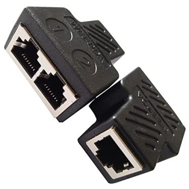 Imagem de SHANFEILU Adaptador divisor RJ45 RJ45 8P8C fêmea para 2 fêmeas acoplador divisor LAN rede Ethernet 1 a 2 conectores adaptador divisor Ethernet para Cat5 Cat6 pacote com 2