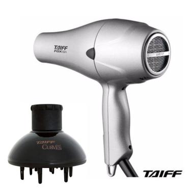 Imagem de Kit Taiff - Secador Profissional Fox Ion Prata 2000W 220V + Difusor De Ar Curves