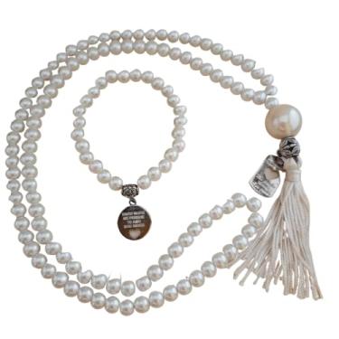 Imagem de Japamala 108 Contas Pérola de Vidro (Japamala + Pulseira)