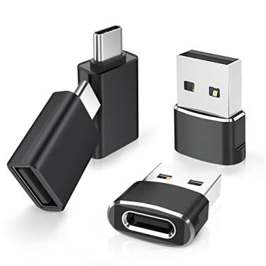 Imagem de Elebase Pacote com 4 adaptadores USB para USB C com adaptador macho tipo C para fêmea 3.0, conversor Thunderbolt 4 para OTG tipo A para iPhone 16 15 14 Pro Max 17, mouse, teclado, Samsung S25, iPad