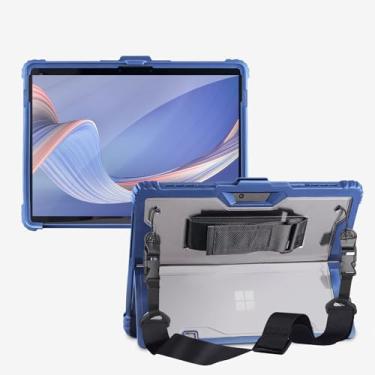 Imagem de AOAO Capa para Microsoft Surface Pro 9 com alça de ombro, alça de mão, suporte para caneta Stylus, resistente, absorvente de choque e resistente a quedas - azul