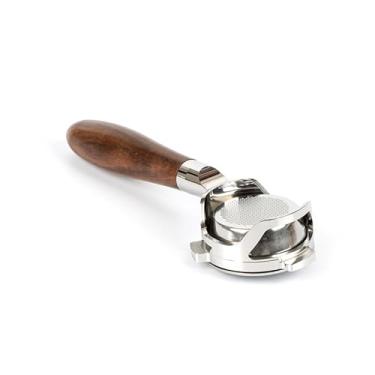 Imagem de Filtro portátil sem fundo de 54 mm com entalhado oco para Breville Barista Series/Bambino Plus/Infusor - cabo de nogueira