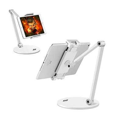 Imagem de KABCON Suporte para tablet, aperto ajustável, rotação de 360°, multi-ângulo, suporte de braço longo sólido de alumínio para iPad Pro Air, Microsoft Surface Pro 3/4/5/6/7/X, Samsung Galaxy Tabs, Kindle