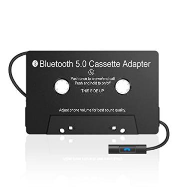 Imagem de Adaptador auxiliar de cassete de áudio, receptor de cassete Bluetooth 5.0, fita cassete para adaptador auxiliar, adaptador de áudio de fita, leitor de mesa para ouvir música no celular e voz do carro,