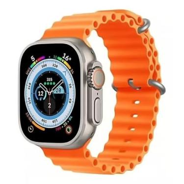 Imagem de Smartwatch Bazik Prime S18 Ultra Pro com 7 Pulserias e Capa, Banda de Silicone Padrão para Apple Watch Séries 3 4 5 6 7 8 X (Preto)