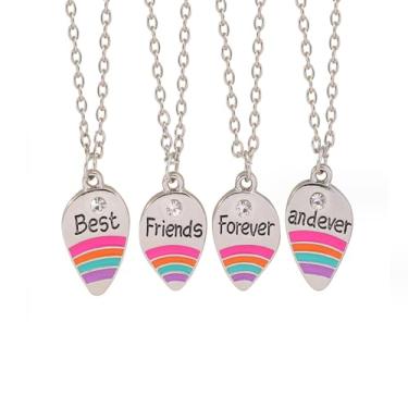 Imagem de JAVARNV Colar Amizade BFF para 2/3/4 Colar de Melhor Amigo Colar de Irmã Colar com Pingente de Coração de Amor Presentes de Aniversário para Amigas Bestie, Metal, Sem Pedra Preciosa