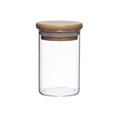 Imagem de Mimo Style Pote Hermético de Vidro Borossilicato com Tampa Bambu 110ml Organizador de Alimentos Secos - Armazena de Forma Prática e Ideal Para sua Despensa, Balcão e Cozinha, Elegante e Moderno