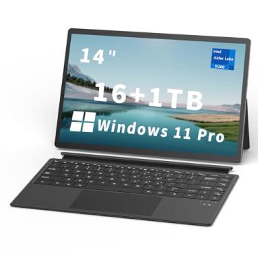 Imagem de FUNYET Laptop 2 em 1, tela sensível ao toque, tablet de 14 polegadas, processador N100 de 12ª geração, RAM DDR5 de 16 GB, SSD de 1 TB, 1920 x 1200, Wi-Fi 6, BT5.2, teclado retroiluminado, Windows 11