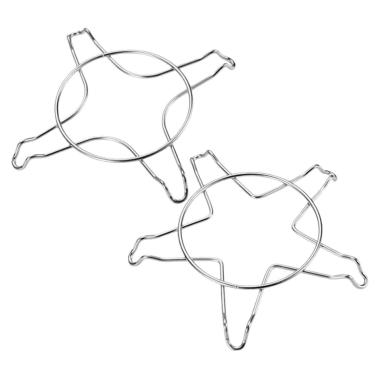 Imagem de 2 peças suporte auxiliar para pote de leite fogão rack trivets rack de pote de leite rack de fogão universal estufas fogão a gás suporte anel ferramenta suporte fogão a gás cafeteira de aço inoxidável