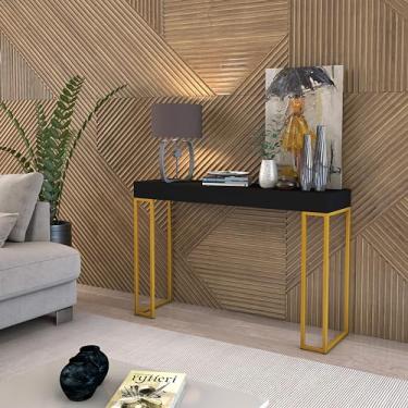 Imagem de Aparador Sala Sem Gavetas Moderno Pes De Ferro Dourados