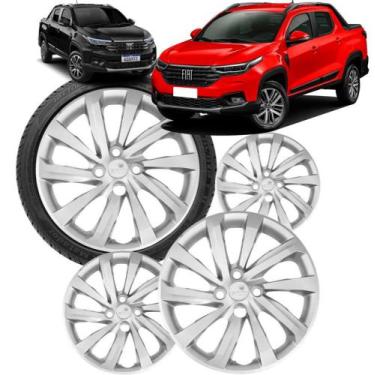 Imagem de Jogo 4 Calota Strada 2021/ Aro 14 Polegadas Parafuso Cubo Alto Grid