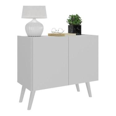 Imagem de Mesa de Cabeceira Retrô 2 Portas Multimóveis MP4133, Branco