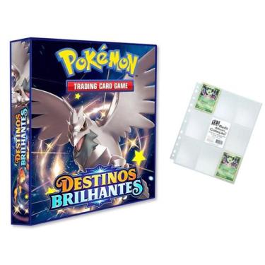 Imagem de Álbum Pasta Fichário Pokemon com 10 Folhas YES 9 Bolsos Destinos Brilh