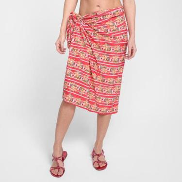 Imagem de Canga Água Doce Floral Feminina, Vermelho, Único