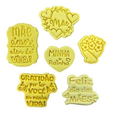 Imagem de Kit 6 Cortador Biscoito Dia das Mães Amor Minha Vida - DOCE IMPRESSO, 