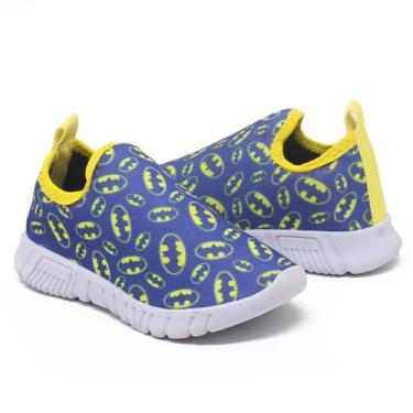 Imagem de Tênis Infantil Escolar Calce Facil Leve Confortável Morcego Azul - Bea