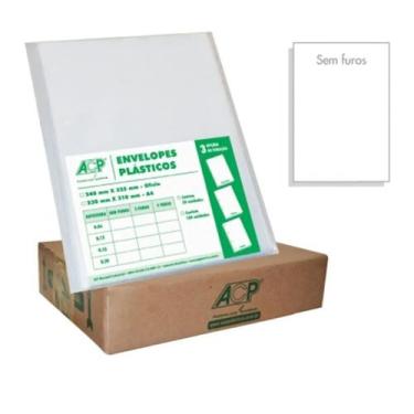 Imagem de Caixa Com 1000 Envelopes Plásticos 0,06mm Acp Ofício Sem Furos