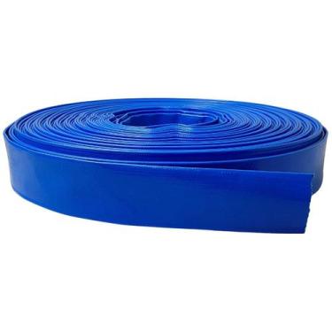 Imagem de Rolo de 1 Metro de Mangueira Flat Azul Achatada 1.1/4 Polegadas Irriga