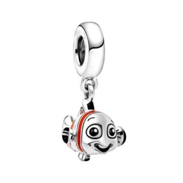 Imagem de Berloque Pingente Procurando Nemo Prata 925 Original - Correntinha Cor