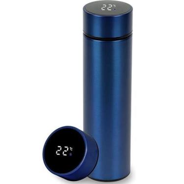 Imagem de Garrafa com medidor de temperatura digital led 500ml - QiCheng&LYS, Az