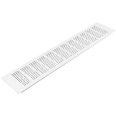 Imagem de Vent Systems Grade de ventilação de suprimento de ar de 50 x 10 cm (dimensões externas) - Defletor de ventilação de porta de admissão/escape retangular de alumínio branco - HVAC para piso de melhoria