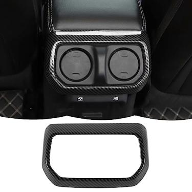 Imagem de RT-TCZ Painel de ventilação traseiro traseiro de fibra de carbono para saída de ar condicionado acabamento capa de moldura decoração acessórios interiores para Jeep Wrangler JL JLU e Gladiator JT 2018-2023