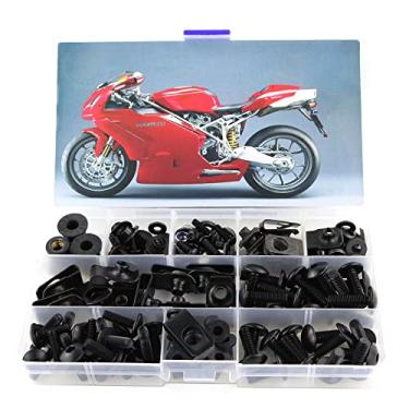Imagem de Kit de parafusos de carenagem Xitomer, para DUCATI 749 999 2003 2004 2005 2006, kits de montagem arruelas/porcas/fixadores/ilhós/ilhós (preto fosco)