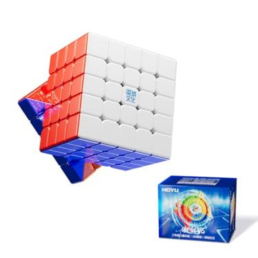 Imagem de Moyu Aochuang V6 5x5 Magnetic Stickerless UV Coated Speed Cube, 5 by 5 Flagship Edition Cube, 160 Magnets, Anti-Stick Design Adjustable Elasticity Magic Cube (Upgraded 3-Track Premium+Magic Cloth)