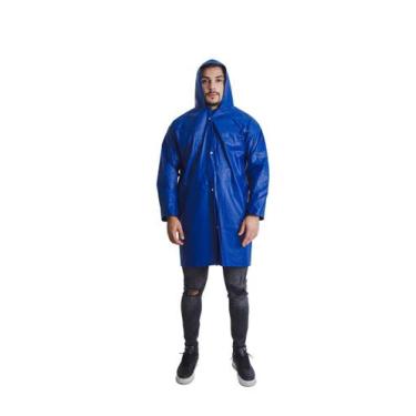 Imagem de Capa Chuva Proteção Impermeável PVC Forrado Capuz Segurança Maicol - M