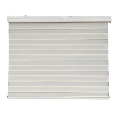 Imagem de Persiana Rolo Double Vision Zebra Bege 160 (L) x 220 (A) Cortina C/ Bandô e Kit Instalação 1,60x2,20