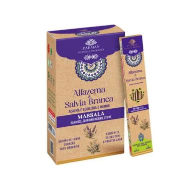 Imagem de  Incenso Massala Orgânico Alfazema e Sálvia Branca Parman Naturals - A
