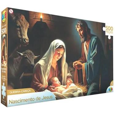 Imagem de Quebra Cabeça Puzzle Nascimento de Jesus 500 Peças - GGB Brinquedos