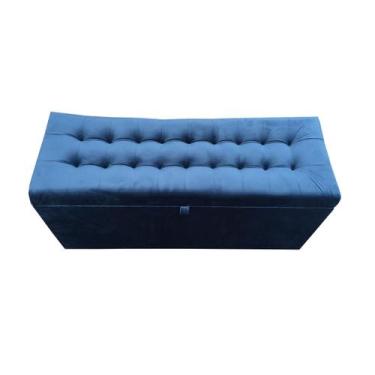 Imagem de Recamier puff baú estofado solteiro - azul marinho - NEGROMONTE STORE