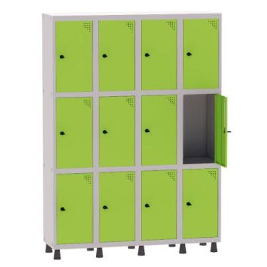 Imagem de Armário Guarda Volume Locker Roupeiro 4 Vãos 12 Portas Aço GRP504/12 C
