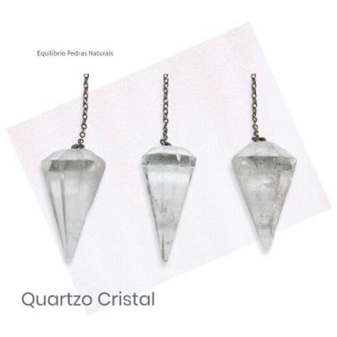 Imagem de Pêndulo Natural Facetado De Cristal - Radiestesia E Reiki - EQUILIBRIO