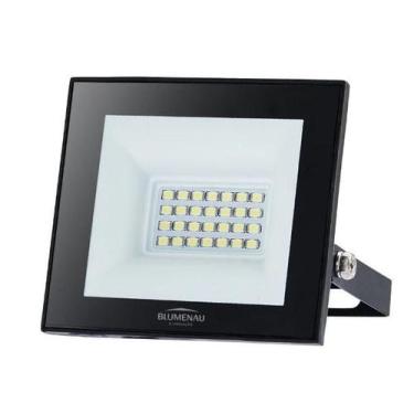 Imagem de Refletor Blumenau LED Play 30W Preto IP65 Uso Externo Bivolt, 6500 K -