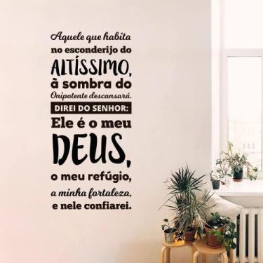 Imagem de Adesivo de Parede Salmo 91 Fé Religioso Ele é o Meu Deus, O meu Refúgi