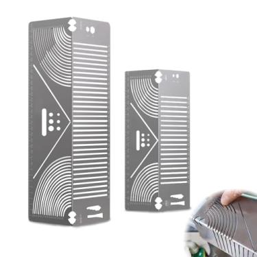 Imagem de Xanadued Pacote com 2 ferramentas de marcação de arco e ângulo flexível de precisão, ferramenta de marcação de ângulo e arco, Regla Giratoria para Cortes MetáLico para Soldadores, criador de arco