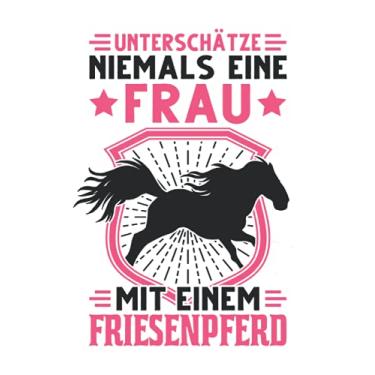 Imagem de Friesenpferd Notizbuch: Friesenpferd Reiterin Friese Pferd Frau / 6x9 Zoll / 120 ausfüllbare Seiten Seiten