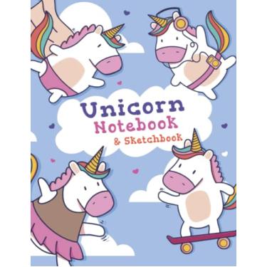 Imagem de Unicorn Notebook and Sketchbook: Cute Unicorn Kawaii Journal, Notebook for Girls, Writing Journal for Kids, Gift For Unicorn Lover
