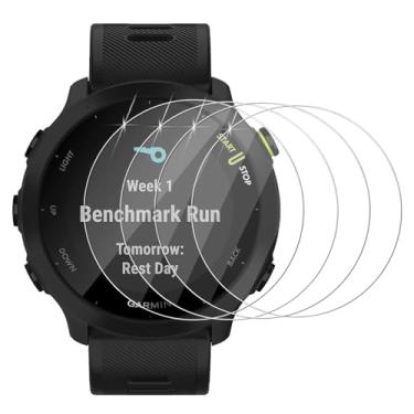 Imagem de (Pacote com 4) Protetor de tela para Garmin Forerunner 55 / Forerunner 45 / Forerunner 45S vidro temperado, HD transparente, antiarranhões, sem bolhas, dureza 9H, compatível com capas.