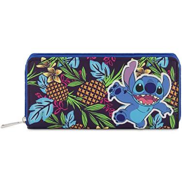Imagem de Disney, Lilo and Stitch Neon Vintage Tropical Zip Around Wallet, Preto